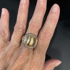 Brighton silver and gold scroll ring